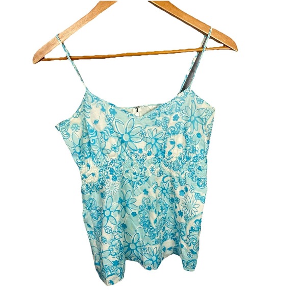 Lilly Pulitzer Tops - Vintage Lilly Pulitzer Tank Top Spaghetti Women 8 Blue Golden Lion Y2K Coastal